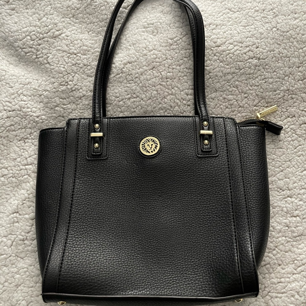 Black Leather Anne Klein Purse